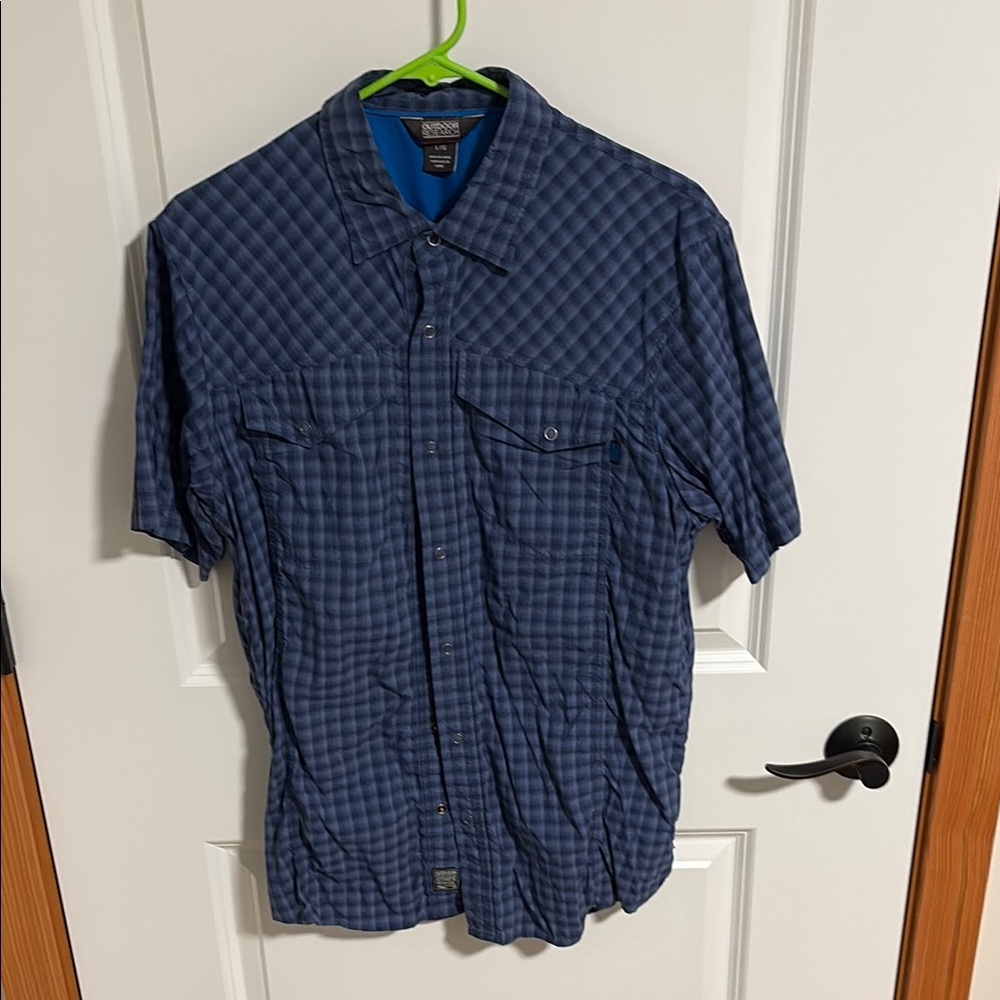 Outdoor Research Men's Navy Plaid Button Down Shirt